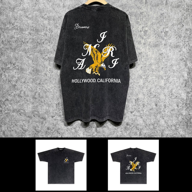 Amiri washed t-shirt hollywood eagle short sleeve