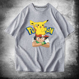 Men and Women Pokemon Pikachu T Shirt Cotton Short Sleeve T-shirt