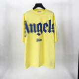 Palm Angels T Shirts Angel Foam Letter Short Sleeve T-shirt Men's Loose Half Sleeve