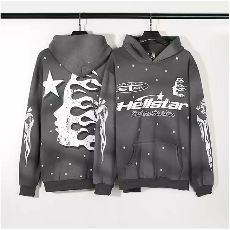 HS Hoodie Loose Retro Distressed Words