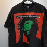 SAINT MICHAEL Vintage T Shirt Direct Spray Washing Water Old Short Sleeve