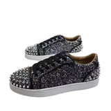 Louboutin-style red bottom shoes men quality european goods accl red bottom casual sneakers fashionpopularlow ankle shoes black gold trendyeasiest for match