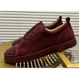 Louboutin-style red bottom shoes cl men's shoes electric embroidered red bottom white shoes breathable sneakers men's shoes flatscasual shoes crescent shoes