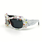 Trendy punk glasses millennium style paper clips