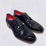 Louboutin-style red bottom shoes formal red bottom red inner cl patent leather derby shoes men's wedding shoes leather shoes banquet leather shoes shoes wang jiaer li xian