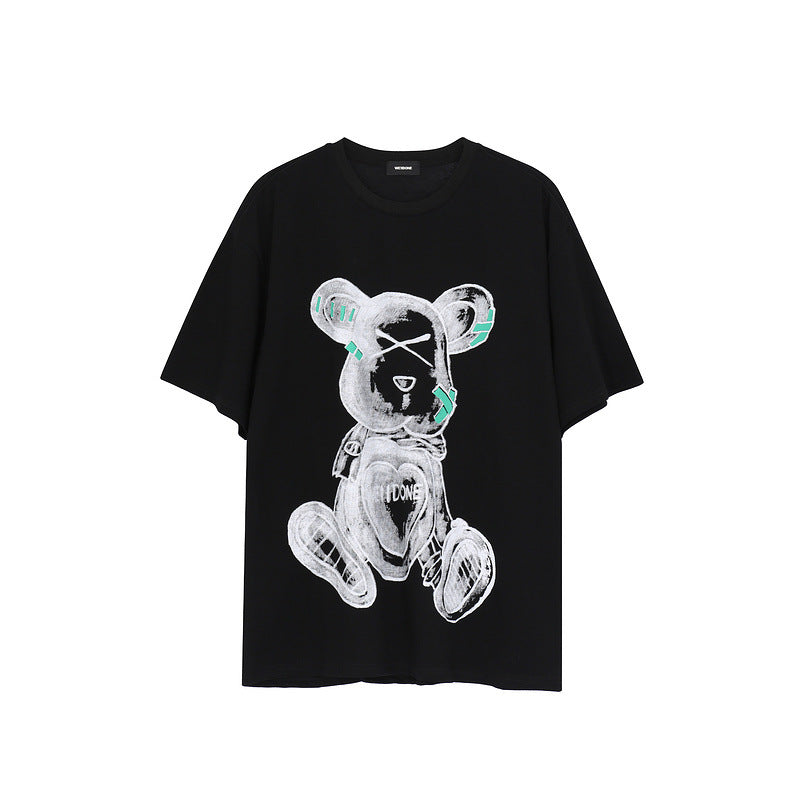 We11 Done T Shirts Violent Bear Pattern Loose Men and Women Same Style