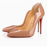 Louboutin-style red bottom shoes exportcl red bottom pointed toe stiletto high heels women's patent leather flatsfashionsexyv mouth style flats