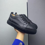 Louboutin-style red bottom shoes export model cl men's shoes electric embroidered red bottom white shoes breathable sneakers men's shoes flatscasual shoes crescent shoes