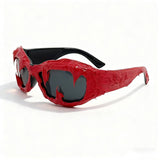 Trendy punk glasses y2k dark glue