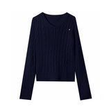Ralph Lauren Knitted sweaters RL logo embroidered V-neck knitted sweater