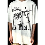 Unisex T-Shirts Vintage Pursuit Free Print Loose T-Shirts