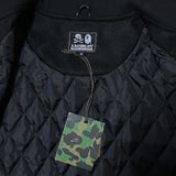 Bathing Ape jacket autumn and winter ape man letter embroidered patch leather sleeve baseball cotton jacket cotton coat