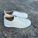 Louboutin-style red bottom shoes european station export model: cl red bottom studded shoes embroider men's sneakers black casualcouple model