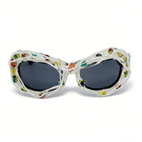 Trendy punk glasses vine rhinestone retro