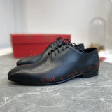 Louboutin-style red bottom shoes embroidered shoes fashioneasiest for matchcasual business thick sole glossy gentleman leather shoes red bottom wedding cl men's shoes