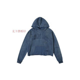 Mens Vintage T-Shirts SSSAINT LOUIS Printed wash water make old hooded jacket