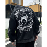Hellstar Hoodie Vintage Distressed Heavy Velvet Padded Loose