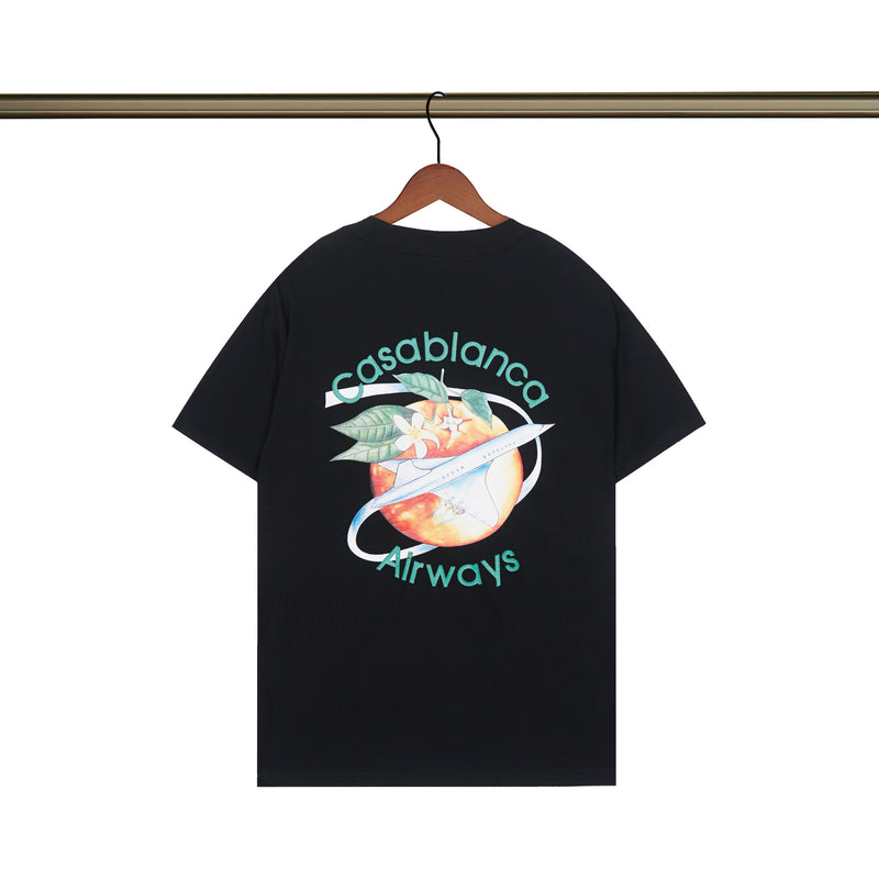 Casablanca T Shirts Spring/Summer Print Loose Cotton Short Sleeve T-Shirt