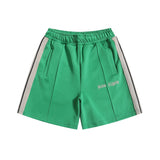 Palm Angels Shorts Flocking Alphabet Stripe Color Match Casual Shorts