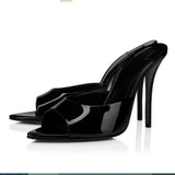 Louboutin-style red bottom shoes exportfrenchcl red bottom women's stiletto shoes sexy pointed toe flatsflats high heels fish mouth women's shoes