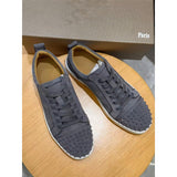 Louboutin-style red bottom shoes cl red bottom shoes genuine leather rivets trendy shoes fashion suede casual sneakers trendyy stylish men's shoes