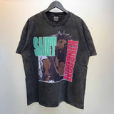SAINT MICHAEL Vintage T Shirt Direct Spray Washing Water Old Short Sleeve