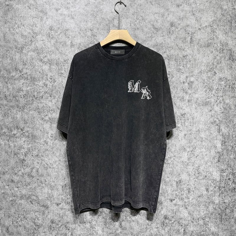 Amiri washed t-shirt ma printing short sleeve