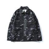 Shark Print Jacket Spring And Autumn Men'S Fashion Fashion Brand Camouflage Workwear Wind Coat Coat