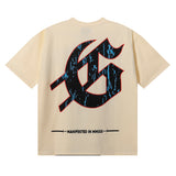 Godspeed T Shirts Skull Gentleman Rose Print Cotton Casual Short Sleeve Men and Women