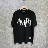 Amiri t shirts letter foam printing short sleeves