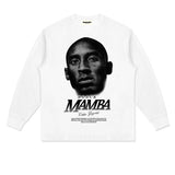 Kobe Shirt Pays Tribute to Kobe Printed Long-Sleeved T-shirt Early Autumn Retro Cotton round Neck