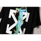 off Casual Graffiti Arrow Casual round Neck T-shirt for Men and Women t shirt