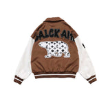 The Bears Varsity Jacket Spring Jacket Polar Bear Embroidered Baseball Uniform Women's Top