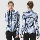 BBL Jacket Yoga Jacket Women's Skinny Print Jacket Top Zipper