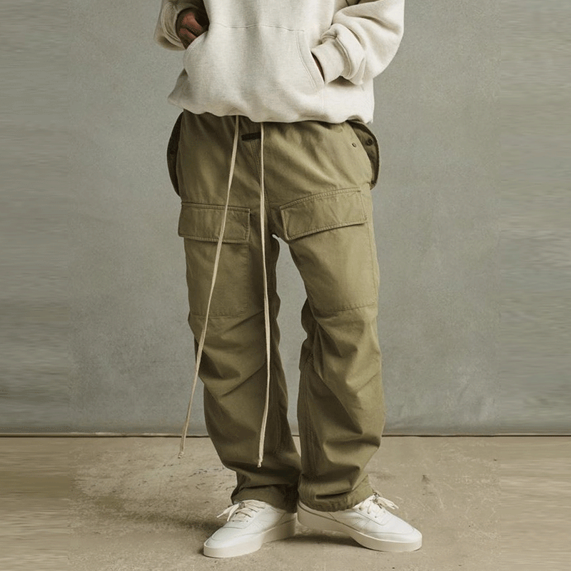 Fog Fear of God Essentials Pant Trousers Washed and Worn Drawstring Overalls