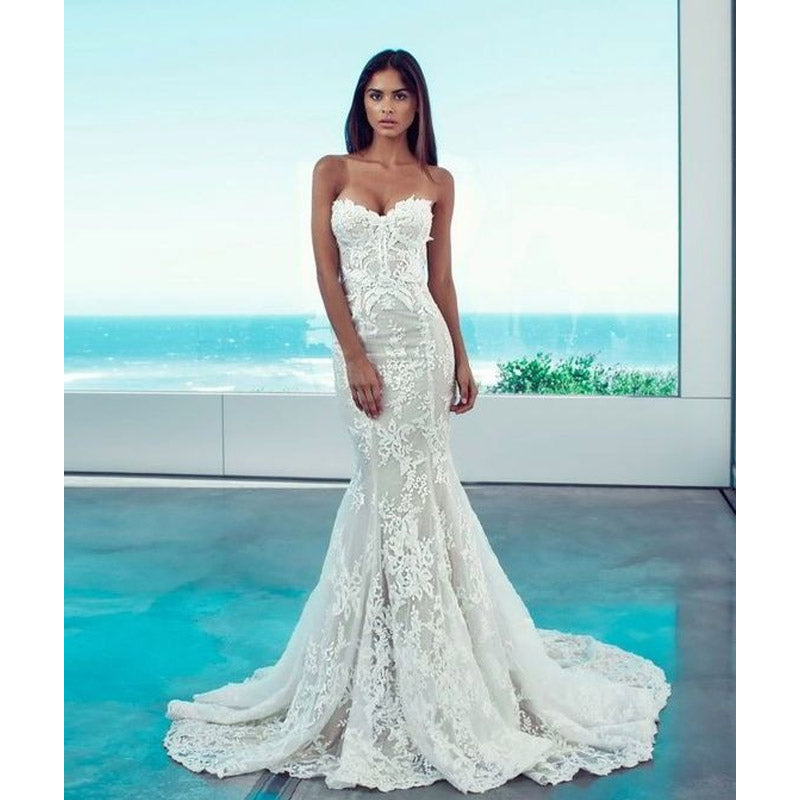 Formal Dresses & Gowns Dress Sexy Tube Top Lace Formal Dress