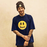 Drew House Smiley Face Short Sleeve Loose Crew Neck Casual Couple T-shirt Men