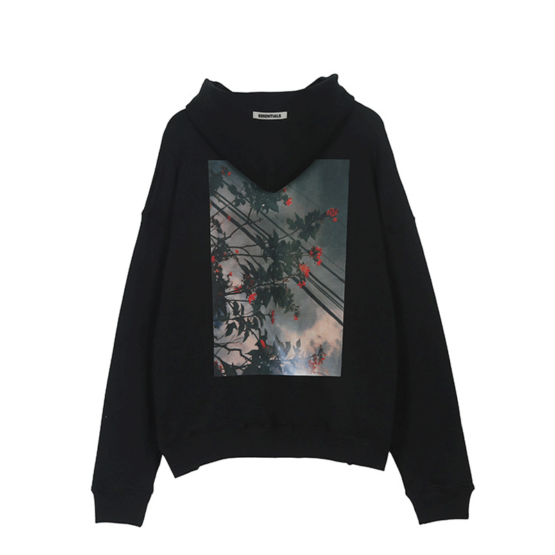 Fog Fear of God Essentials Hoodie Floral Photo Print Hoodie Sweater