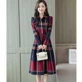 Long Sleeve Plaid Shirt Dress