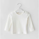 Spring Tops Bottoming Shirt Long-Sleeved T-shirt Round Neck Top with Hair Band