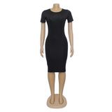 Nina Parker Black Dress Solid Color Dress Skirt