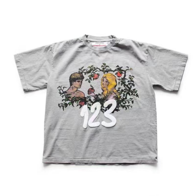 Rrr123 T Shirt Adam and Eve Foaming Printed Loose T-shirt