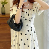 Marilyn Monroe Dress Summer Women's Bubble Sleeve Floral Dress