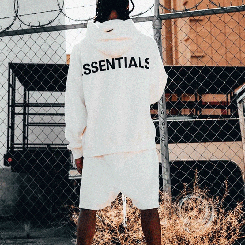 Fog Fear of God Essentials Hoodie Double Line Light-Reflecting Hoodie Loose Hip Hop Hoodies Men