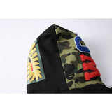 Shark Print Bape Hoodie Autumn Winter Cotton Hooded Sweater Fleece Jacket Casual Fashionable