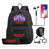 Stranger Things Hellfire Club Backpack USB Charging Backpack Student