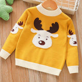 Boys Sweater Children's Autumn and Winter Knitting Pullover Christmas Deer Baby Sweater