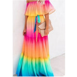 Lady Gaga Dress Wrapped Chest Gradient Color Large Swing Dress Dress