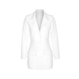 Women Spring Dress Spring and Autumn Socialite Turn-down Collar Coat Yellow Suit Coat Dress