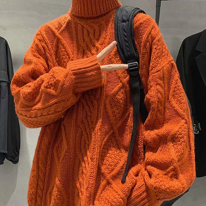 Men Turtleneck Sweater Turtleneck Sweater Men Leisure Pullover Winter